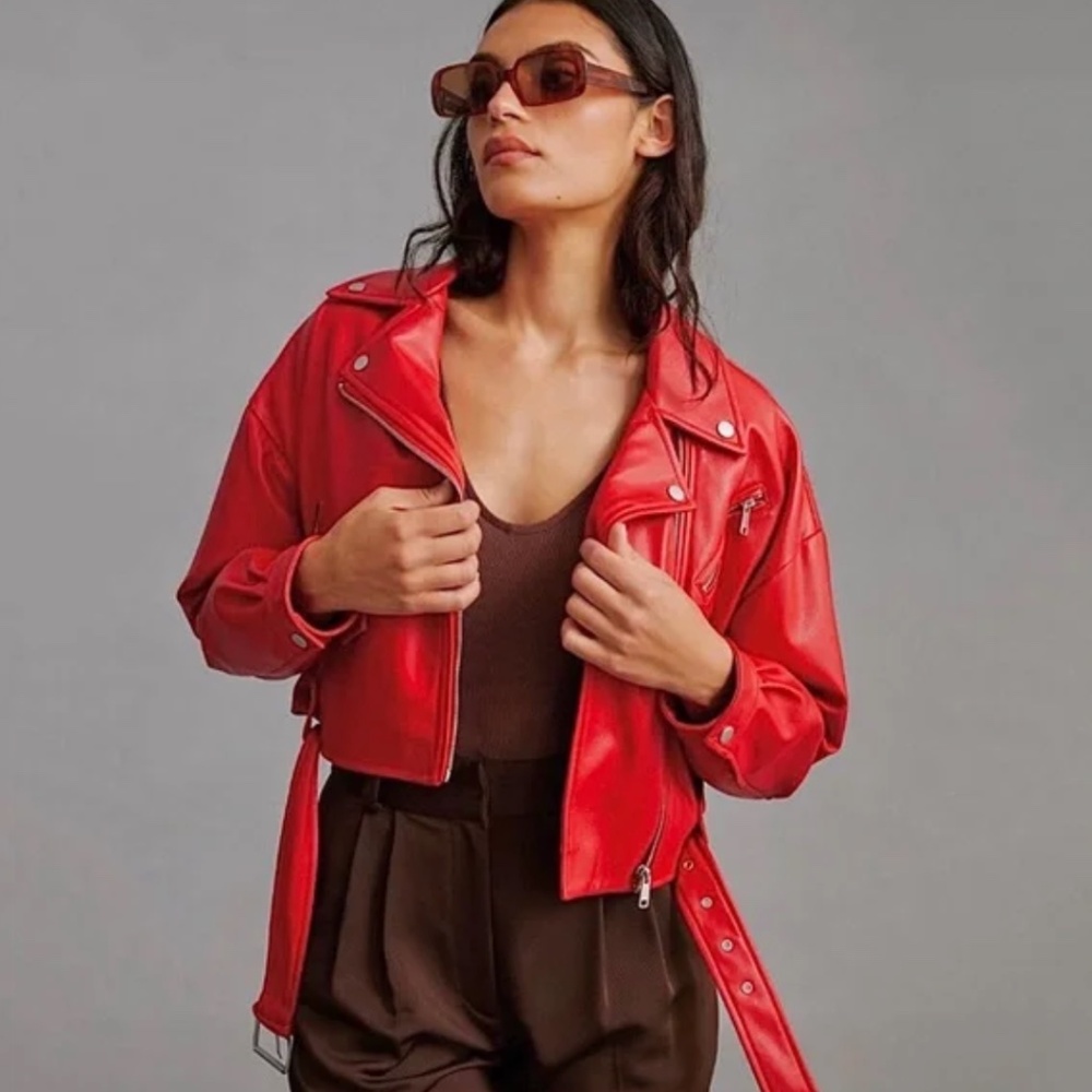 AVEC LES FILLES Moto Faux Leather jacket